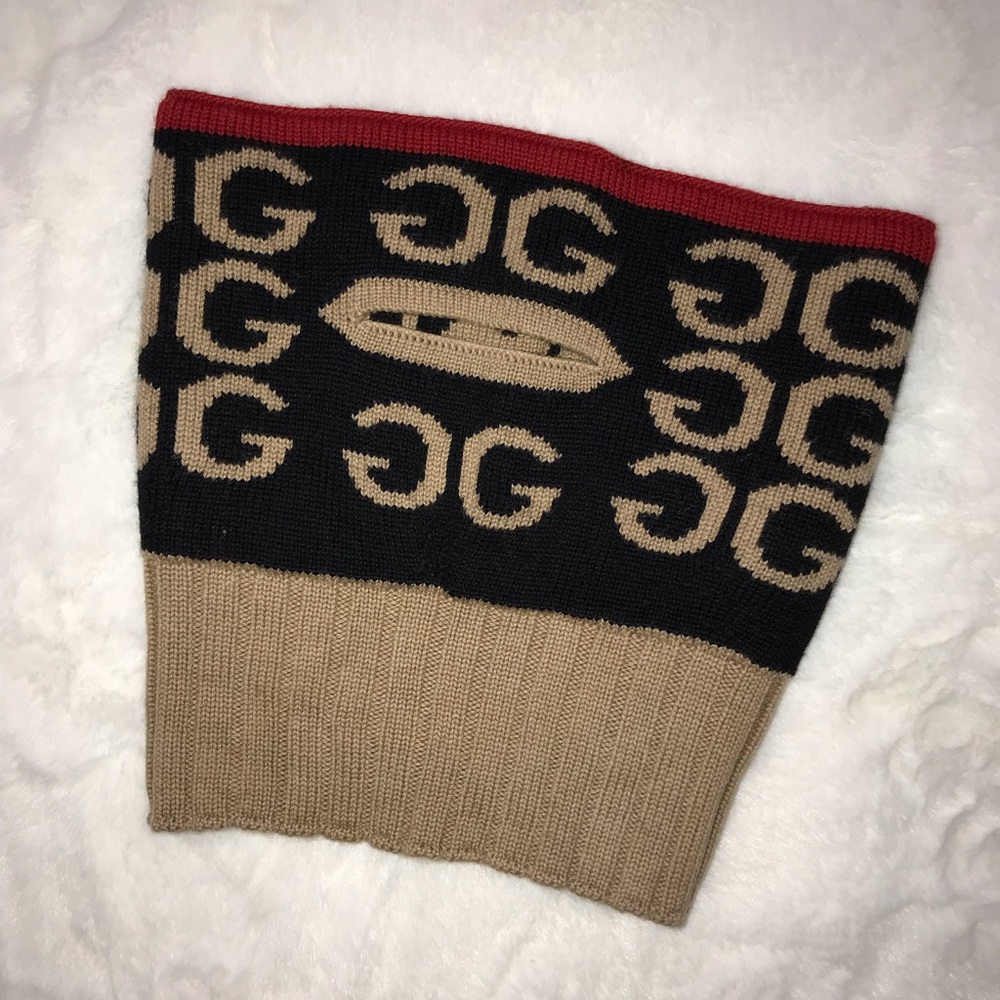 AUTHENTIC GUCCI WOOL HALF BALACLAVA MASK